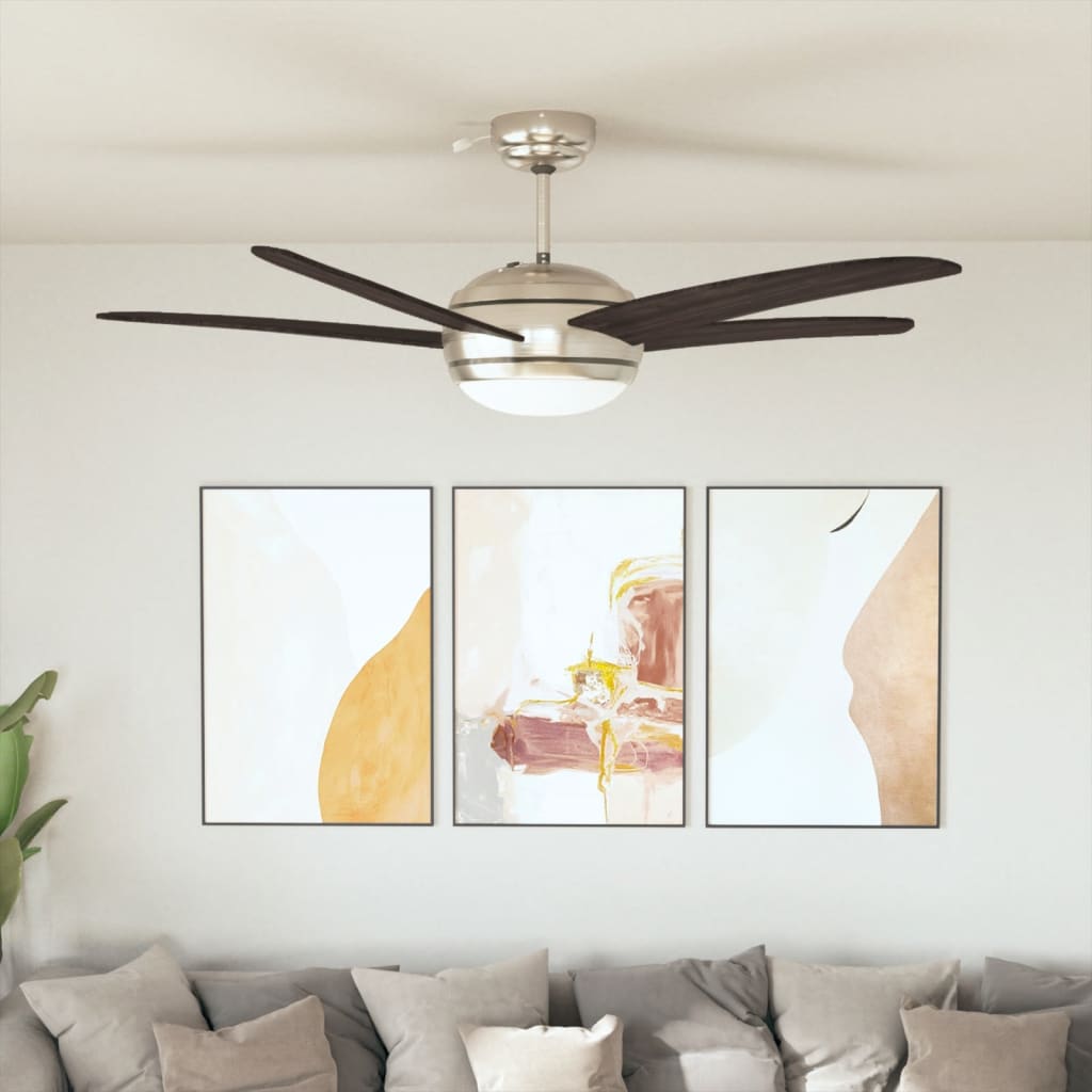 Vidaxl ceiling fan with lamp 128 cm brown