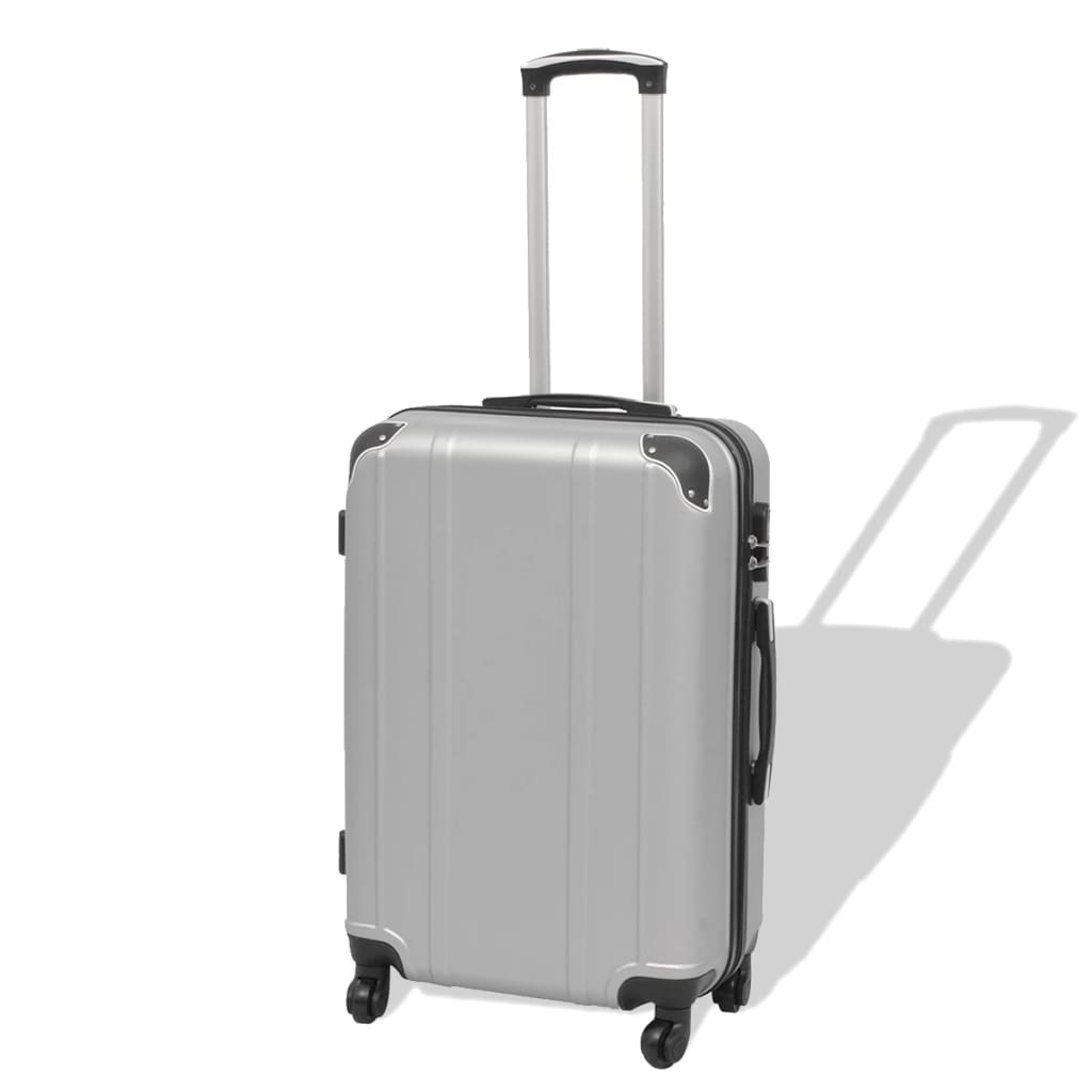 Vidaxl Hard Rolling Case Set Silver 4-dlg