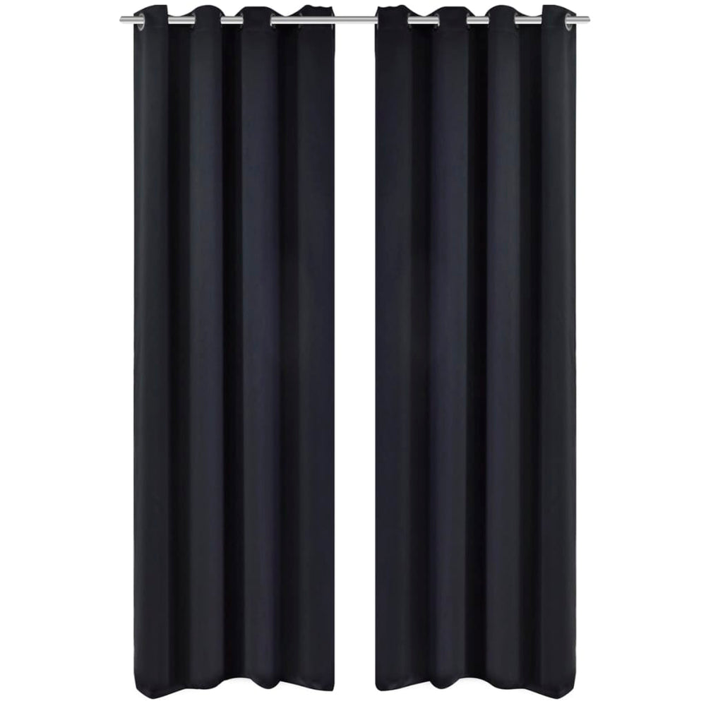 Vidaxl curtains with metal rings, blackout, 135x175 cm, 2 pcs