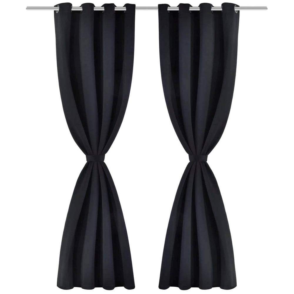 Vidaxl curtains with metal rings, blackout, 135x175 cm, 2 pcs