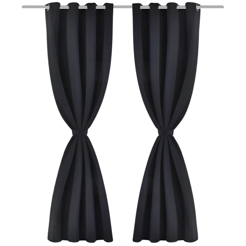 Vidaxl curtains with metal rings, blackout, 135x175 cm, 2 pcs