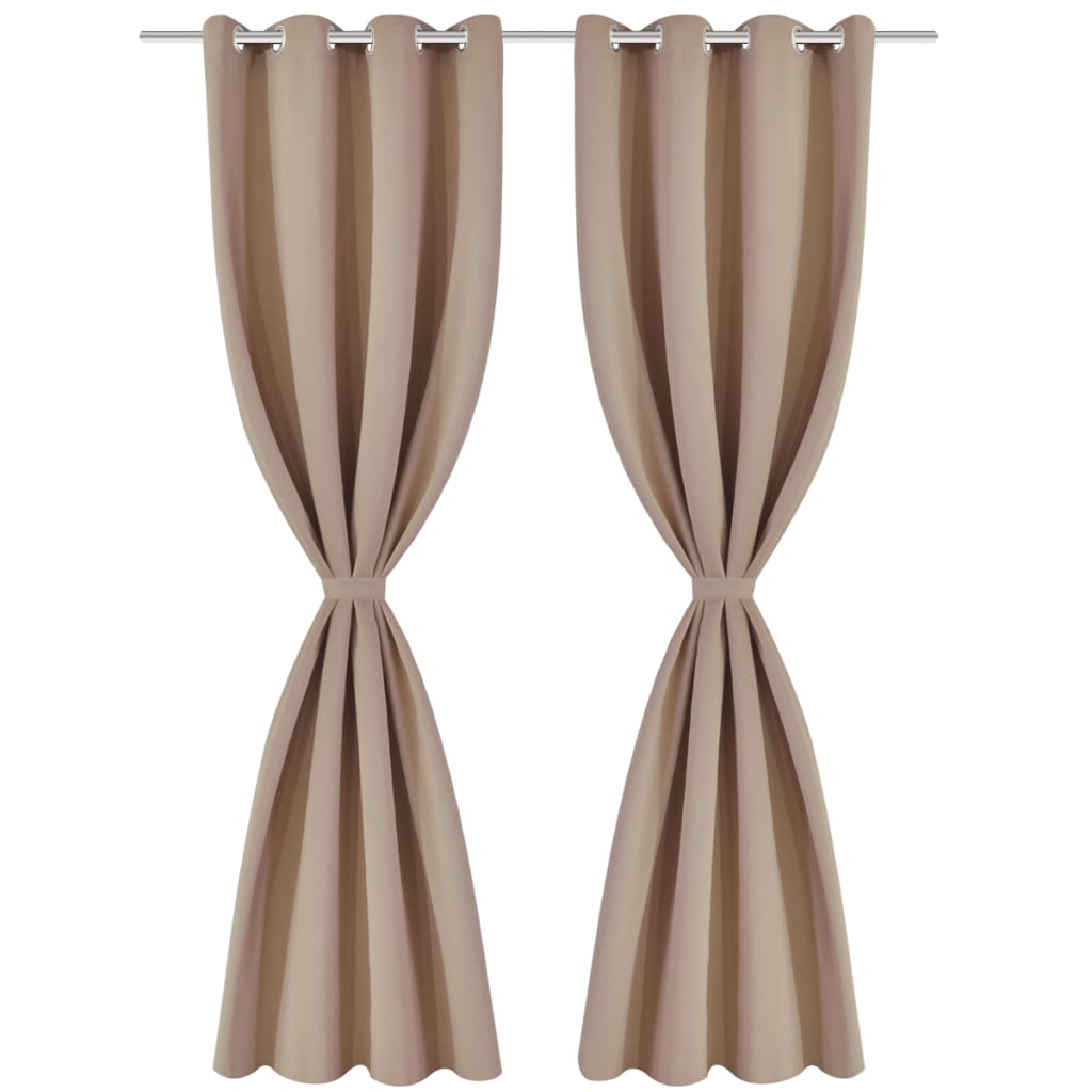 Vidaxl curtains with metal rings, blackout, 135x175 cream, 2 pcs
