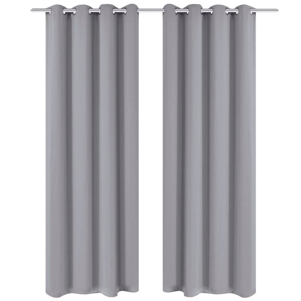 Vidaxl gordijnen met metalen ringen verduisterend 135x175 grijs 2 st