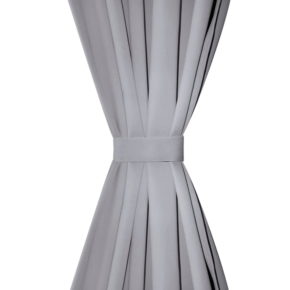 Vidaxl gordijnen met metalen ringen verduisterend 135x175 grijs 2 st