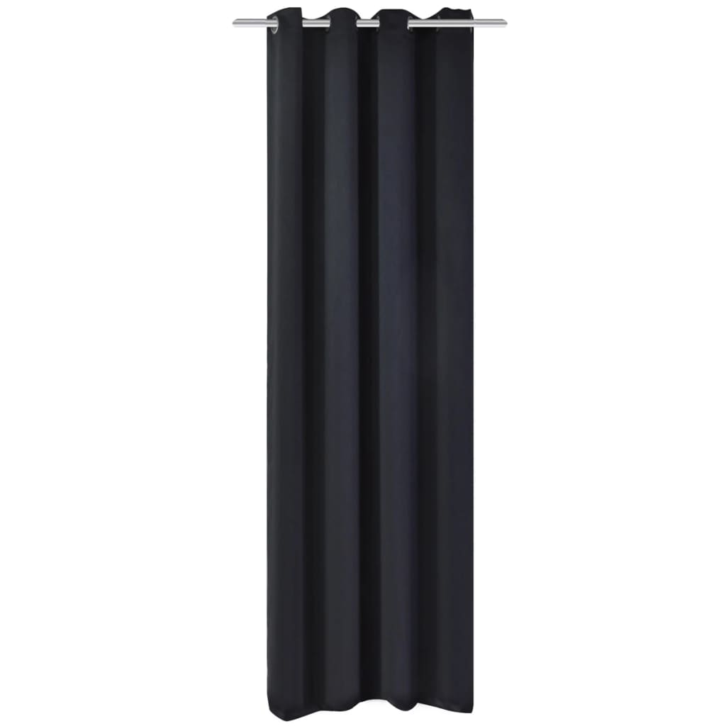 Vidaxl curtain with metal rings, blackout, 270x245 black