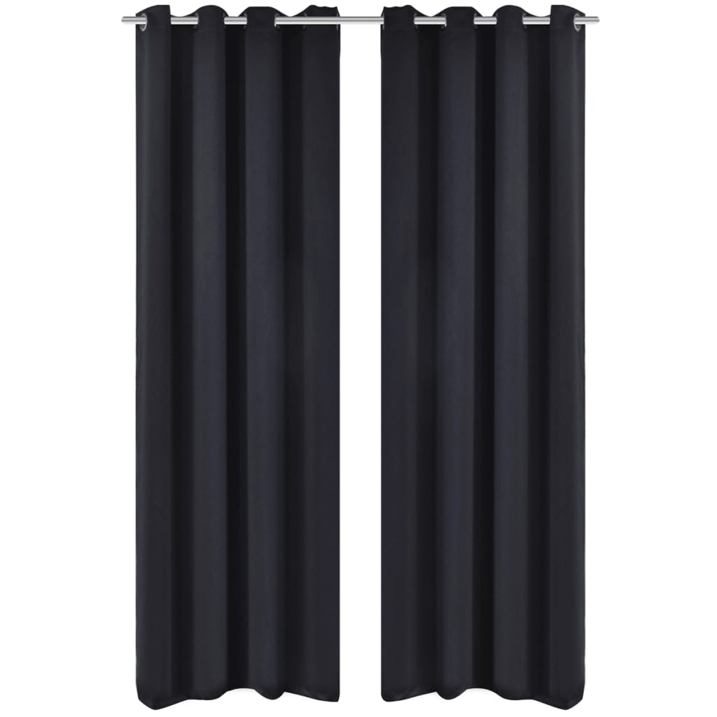 Vidaxl curtain with metal rings, blackout, 270x245 black