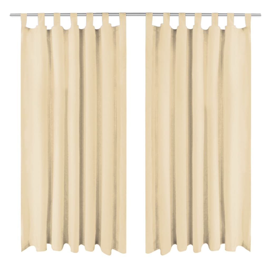 Vidaxl micro satin curtains with loops 140x225 cm beige 2 pcs