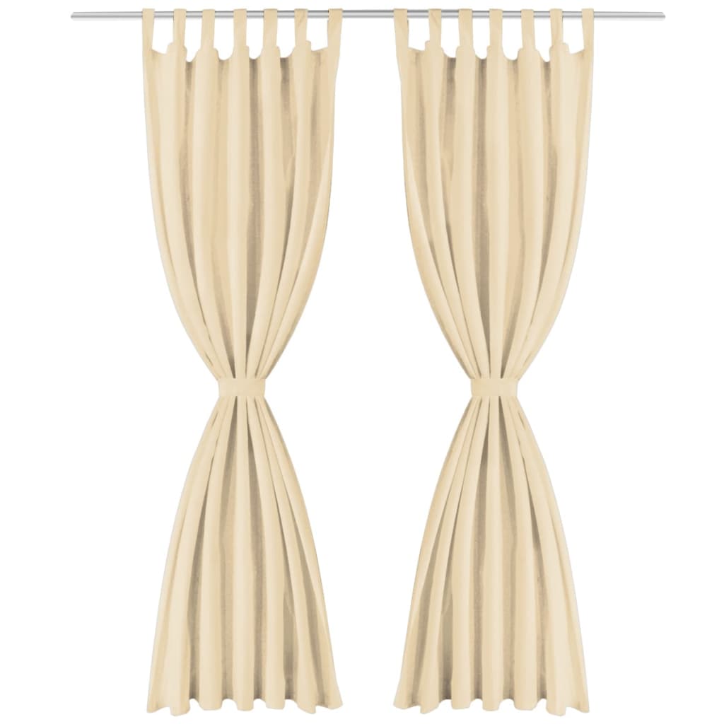 Vidaxl micro satin curtains with loops 140x225 cm beige 2 pcs