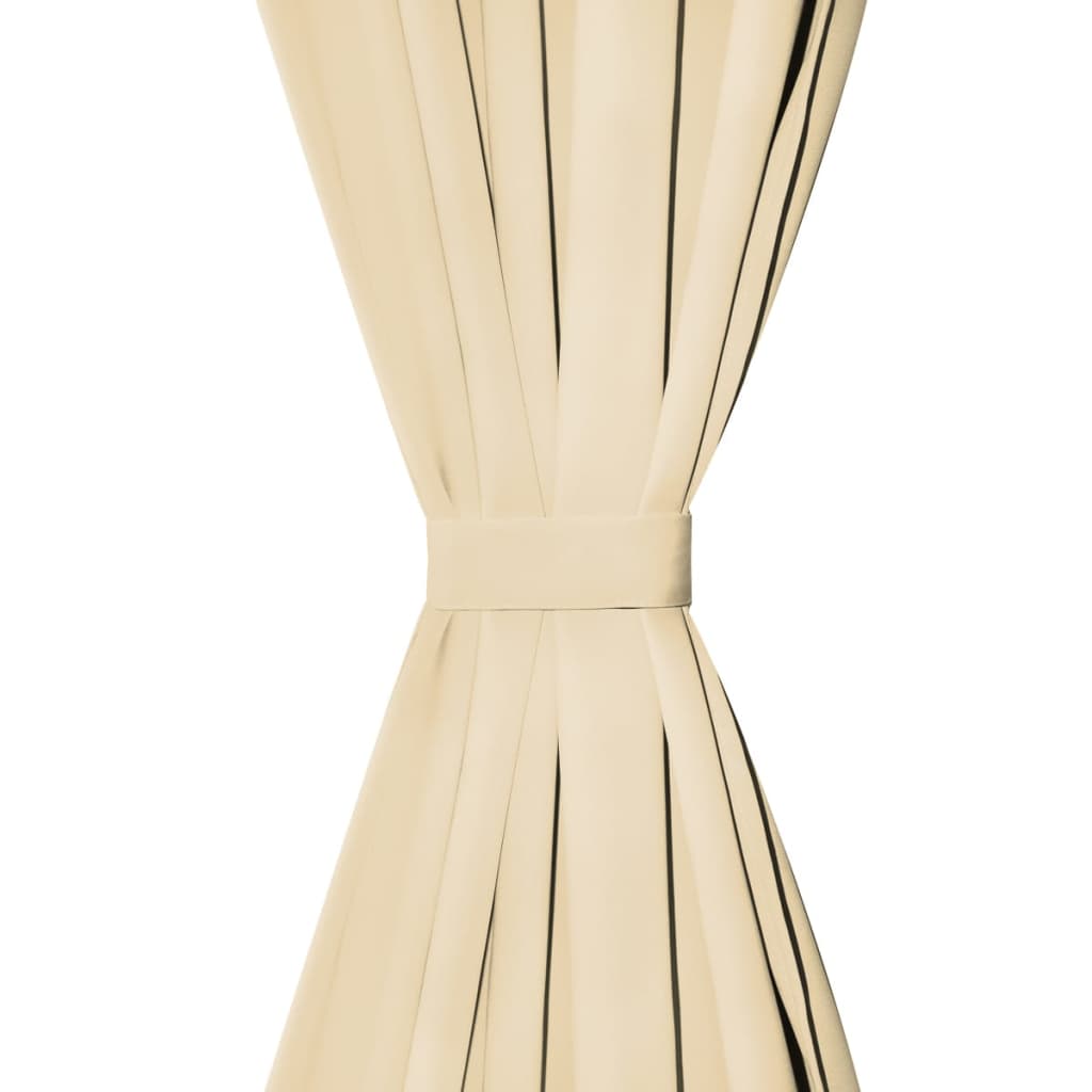 Vidaxl micro satin curtains with loops 140x225 cm beige 2 pcs