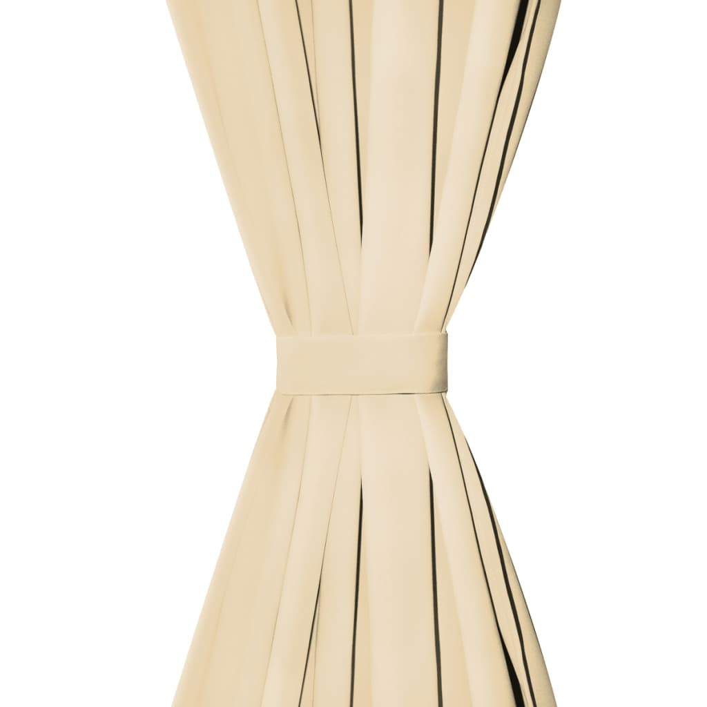 VIDAXL-Mikrosatinvorhänge mit Schleifen 140x245 cm Beige 2 PCs