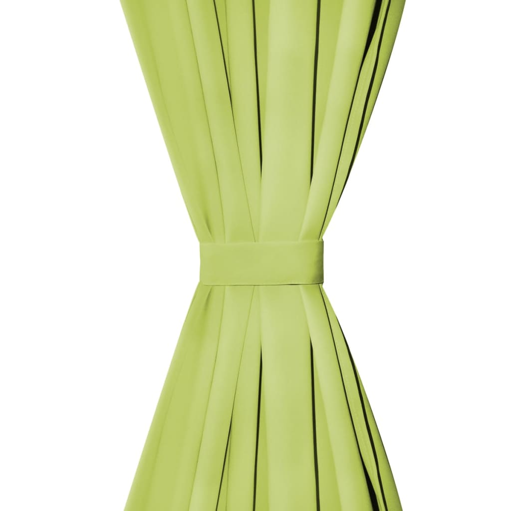 Vidaxl micro satin curtains with loops 140x175 cm green 2 pcs