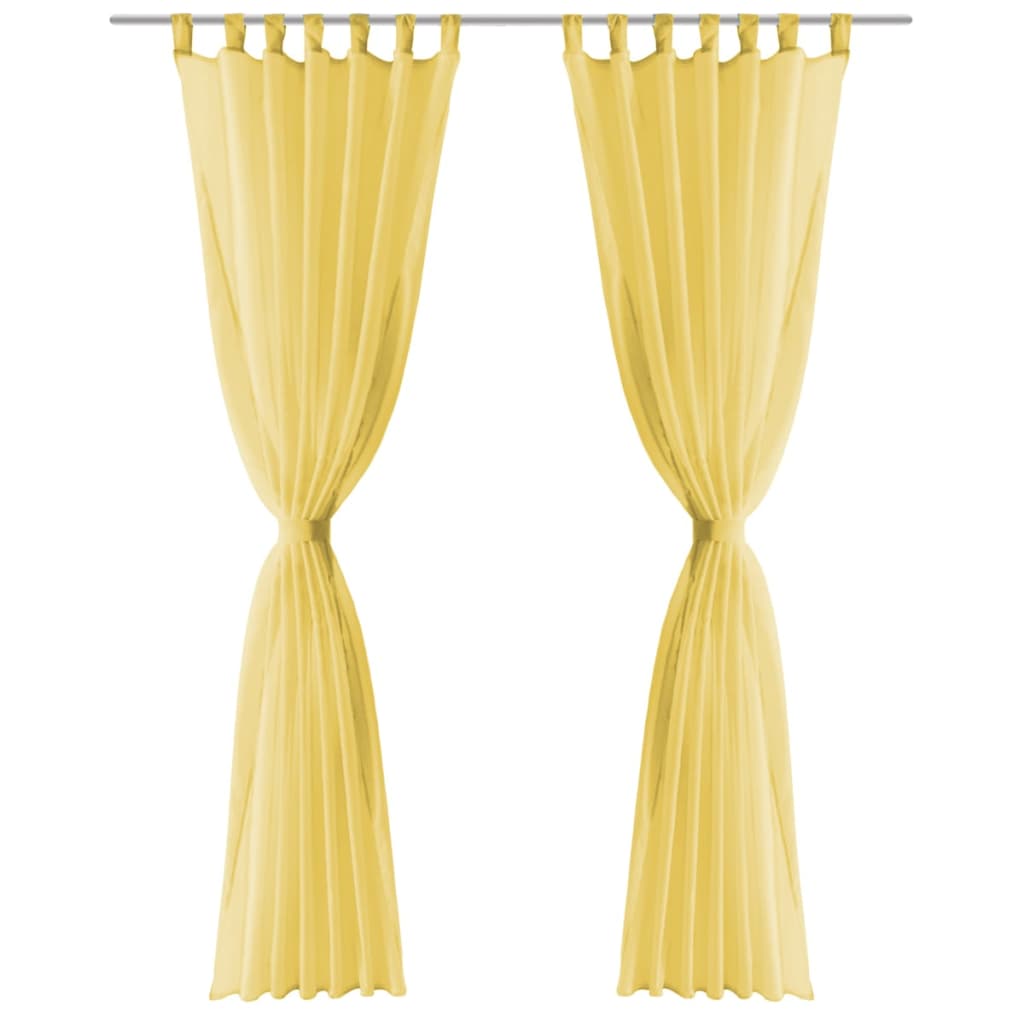 Tende vidaxl Voile 140x175 cm giallo 2 m