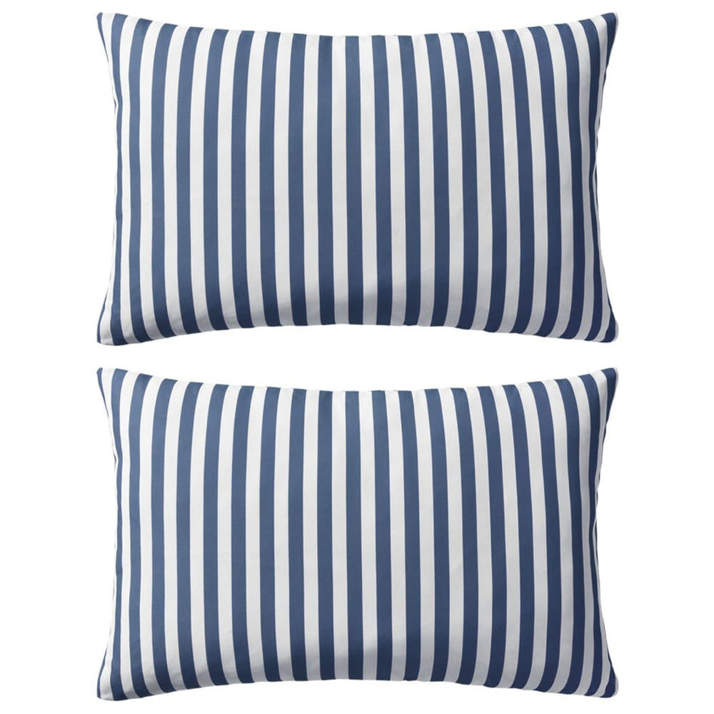 Vidaxl outdoor cushions 60x40 cm striped navy blue 2 pcs