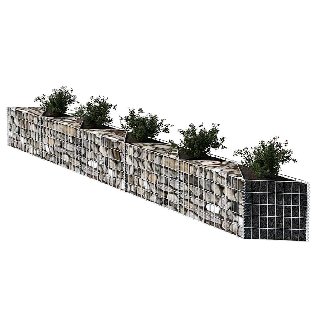 Vidaxl gabion basket 300x30x50 cm galvanized steel