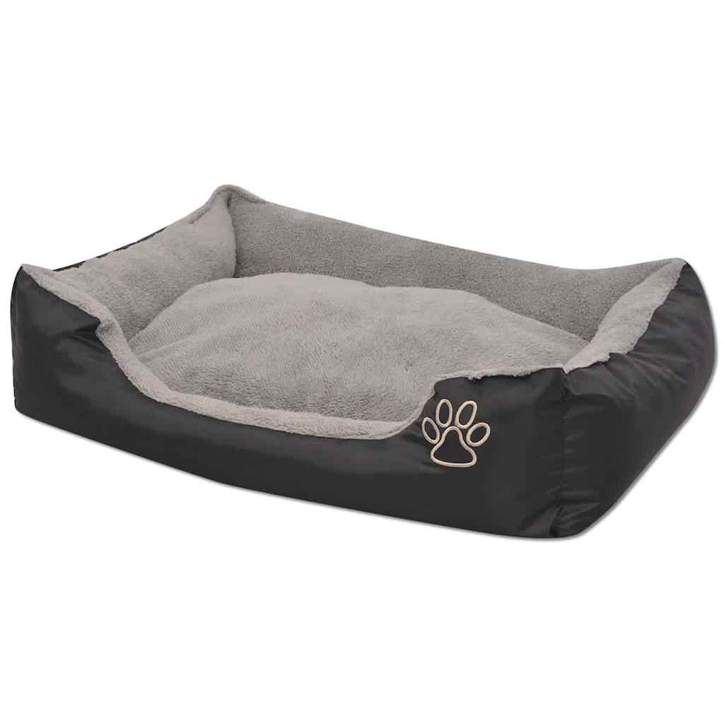 Vidaxl Hundebett mit gepolsterter Kissen Größe L schwarz
