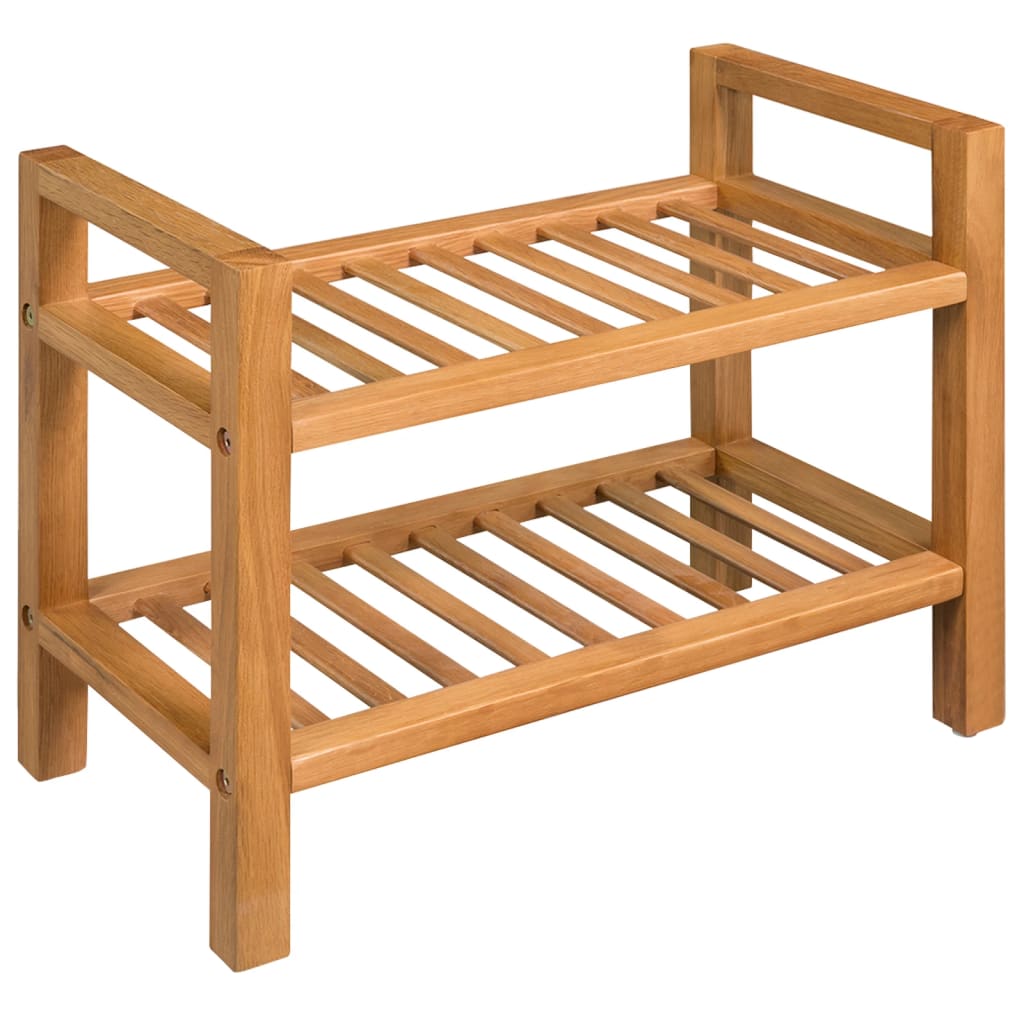Vidaxl shoe rack with 2 shelves 50x27x40 cm solid oak