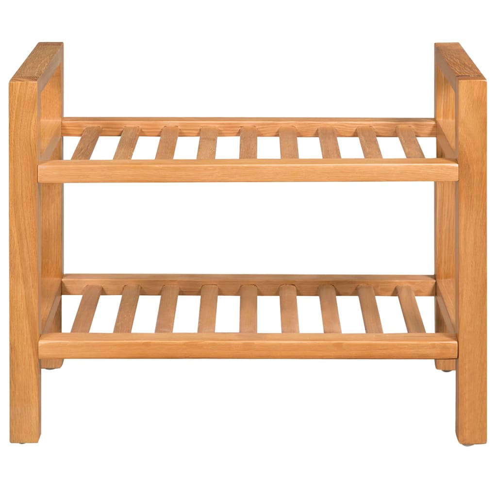 Vidaxl shoe rack with 2 shelves 50x27x40 cm solid oak