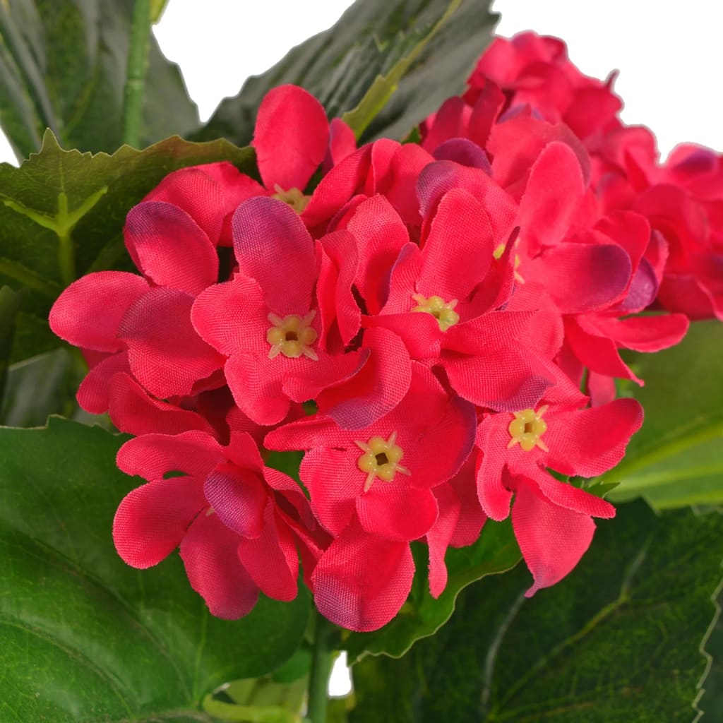 Vidaxl artificial hydrangea plant with pot 60 cm red