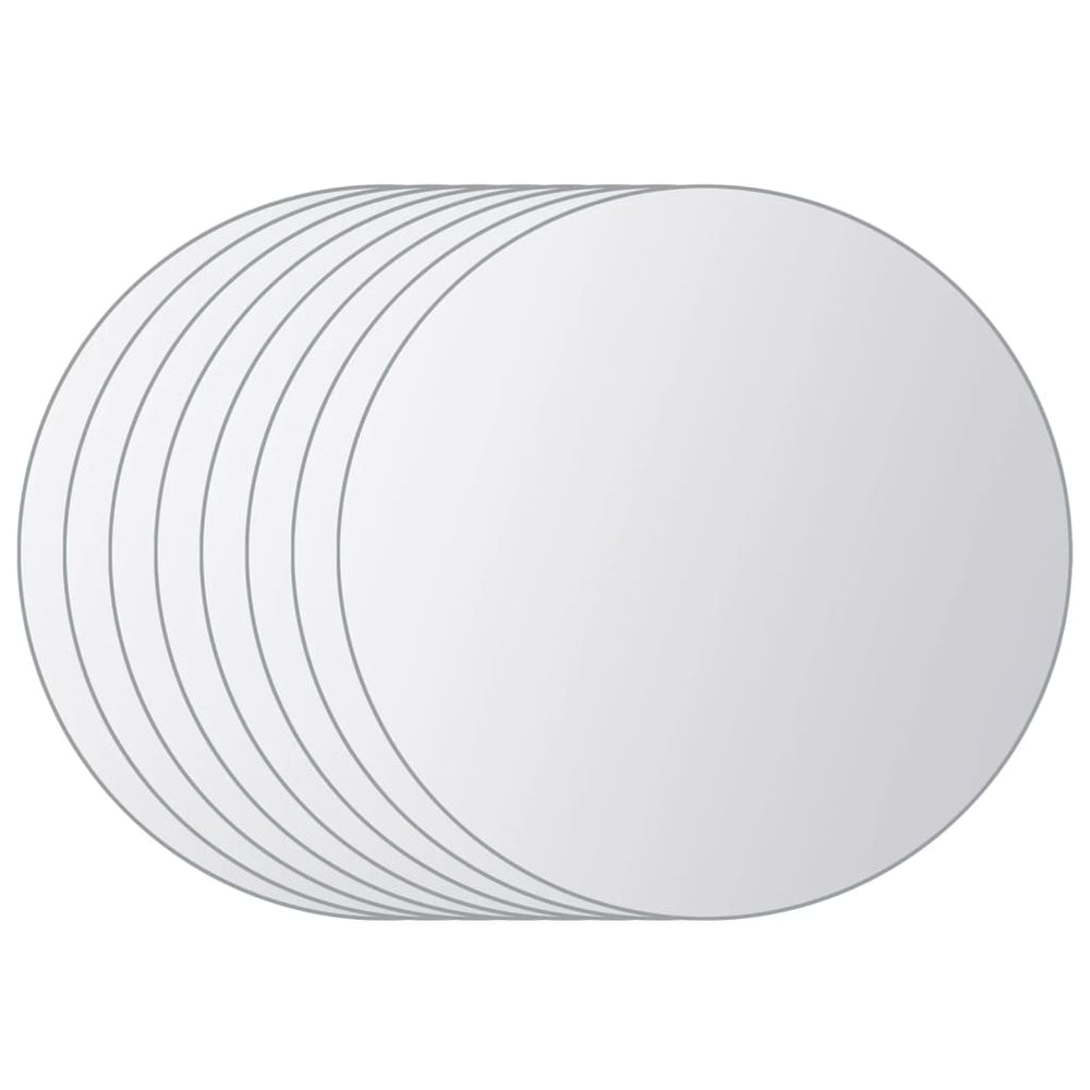 Vidaxl 8 pcs round glass mirror tiles