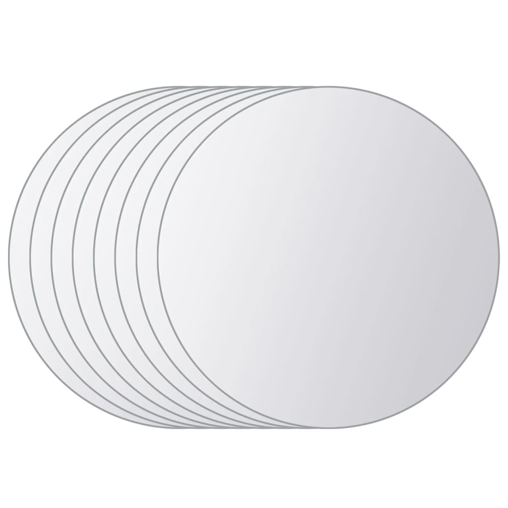 Vidaxl 8 pcs round glass mirror tiles