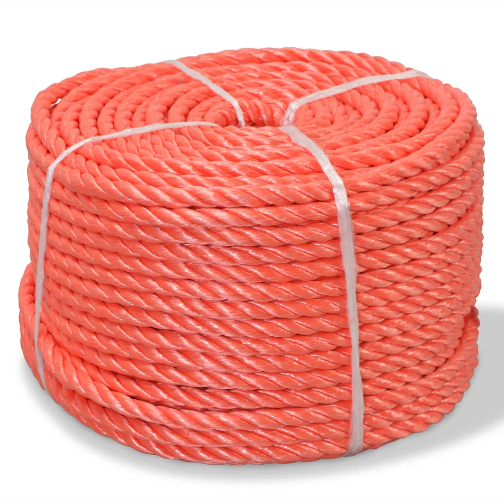 VidaXL Seil gedreht 10 mm 100 m Polypropylen Orange