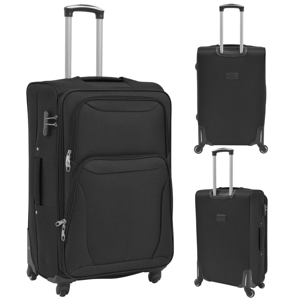 Vidaxl Trolleyset preto de 3 peças