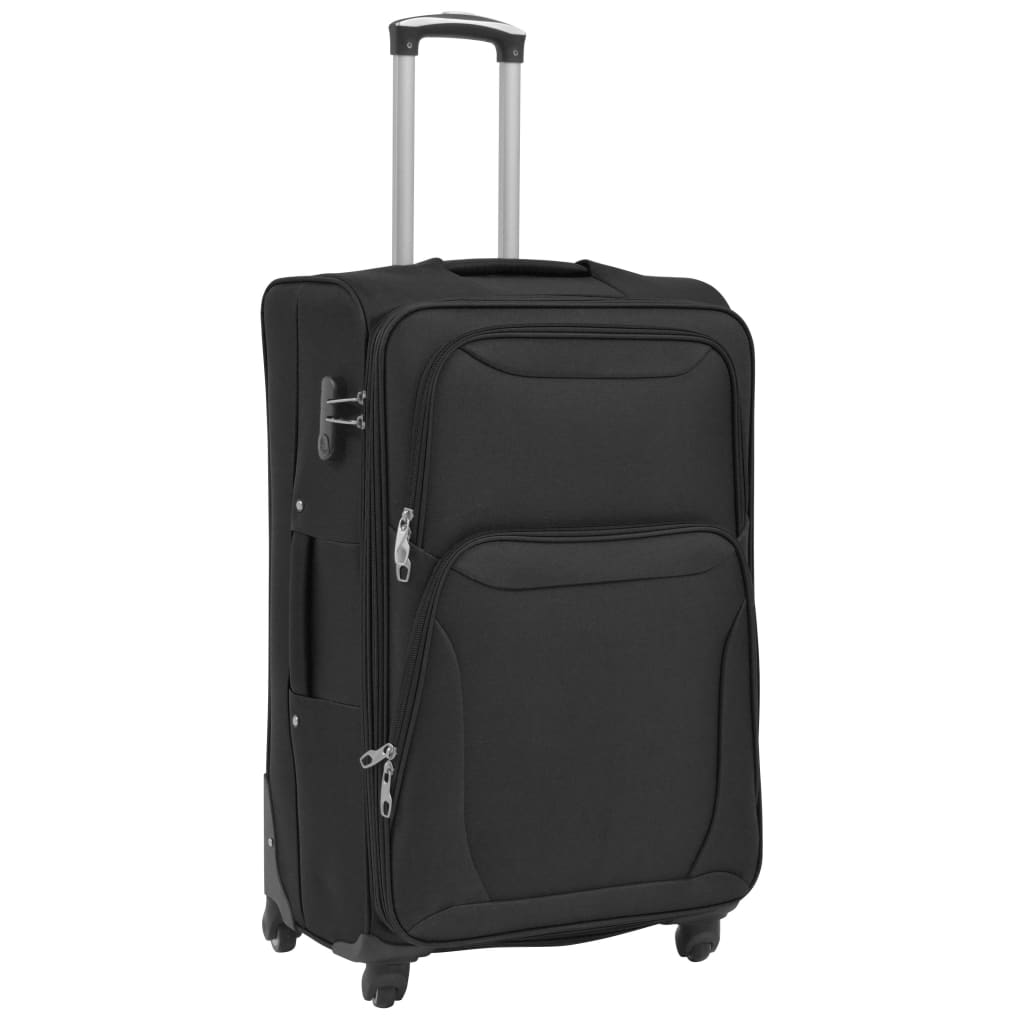 Vidaxl Trolleyset preto de 3 peças