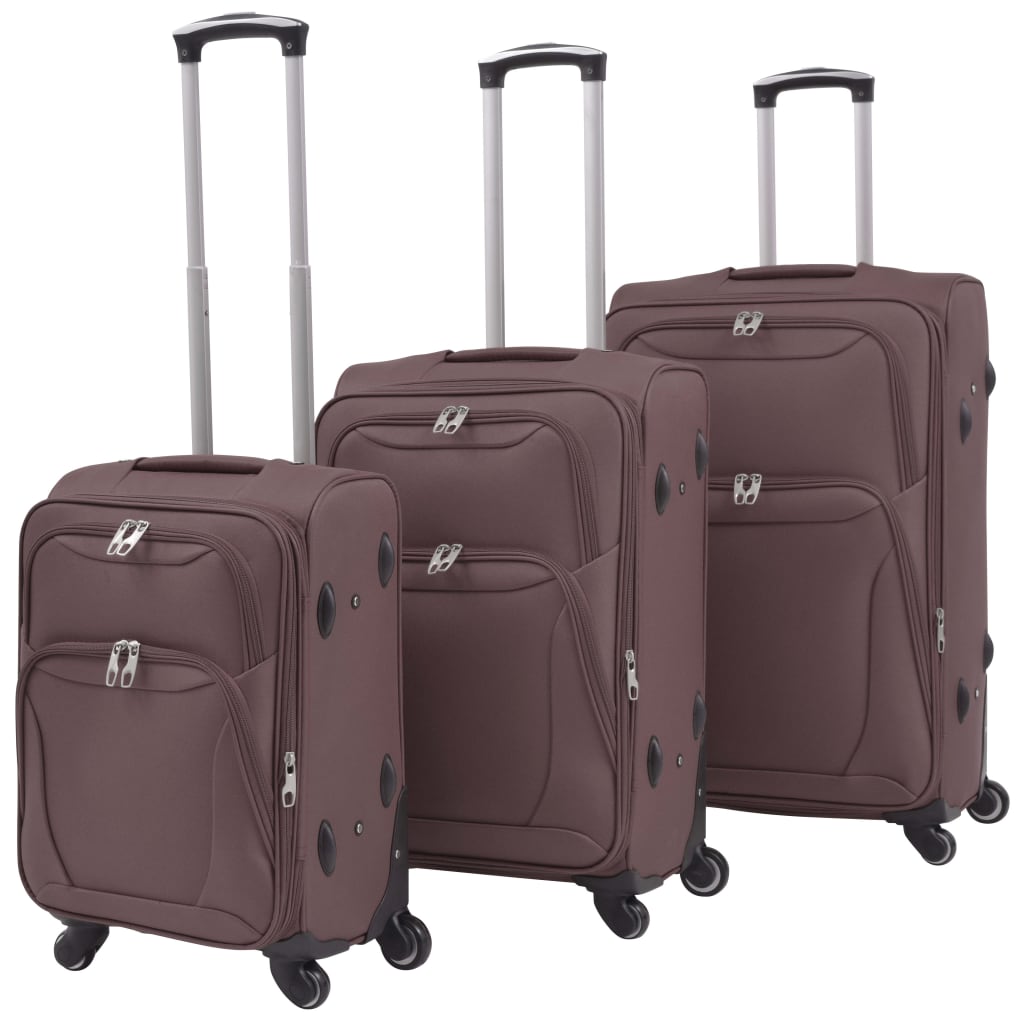 Vidaxl Trolleyset Coffee Brown 3 peças