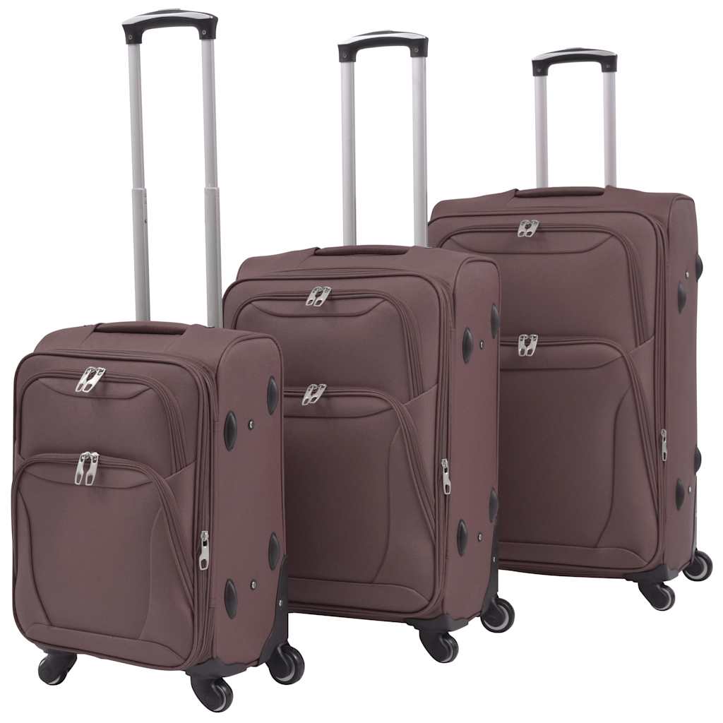 Vidaxl Trolleyset Coffee Brown 3 peças