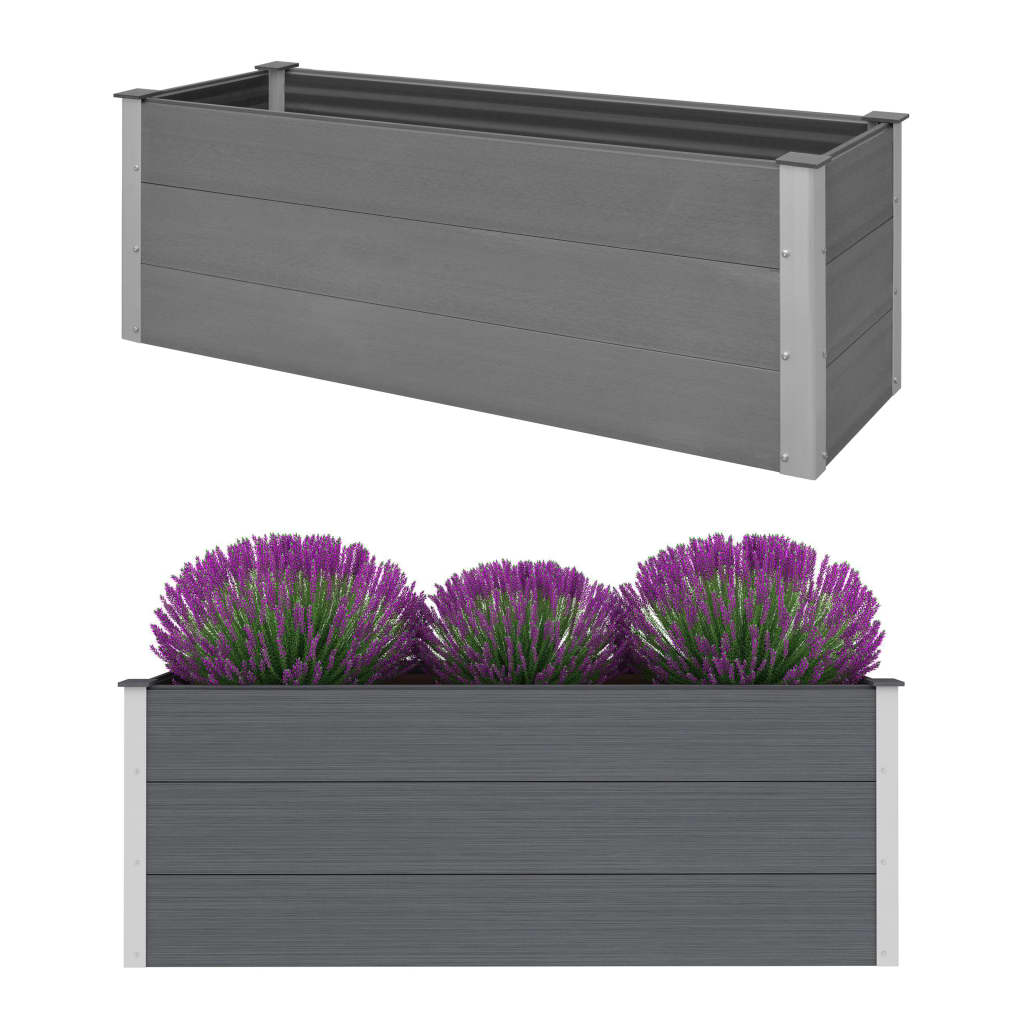Vidaxl raised planter 150x50x54 cm hkc grey