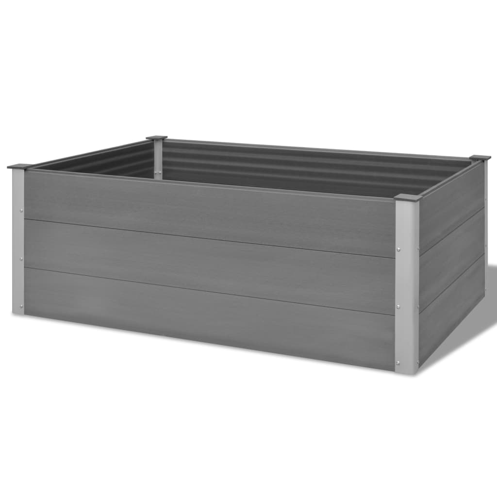 Vidaxl raised planter 150x100x54 cm hkc grey