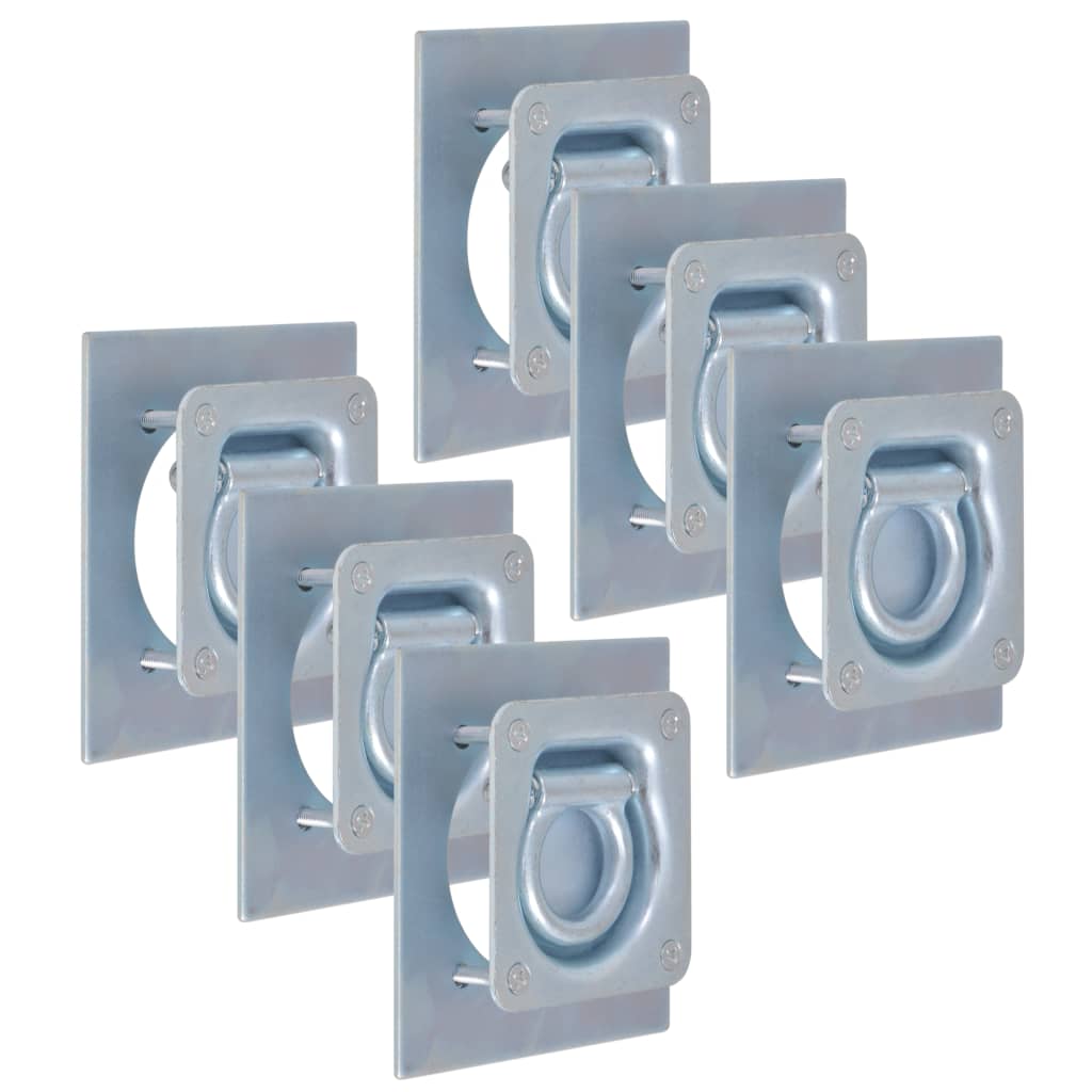 Vidaxl mounting rings for trailer 2000 kg galvanized steel 6 pcs