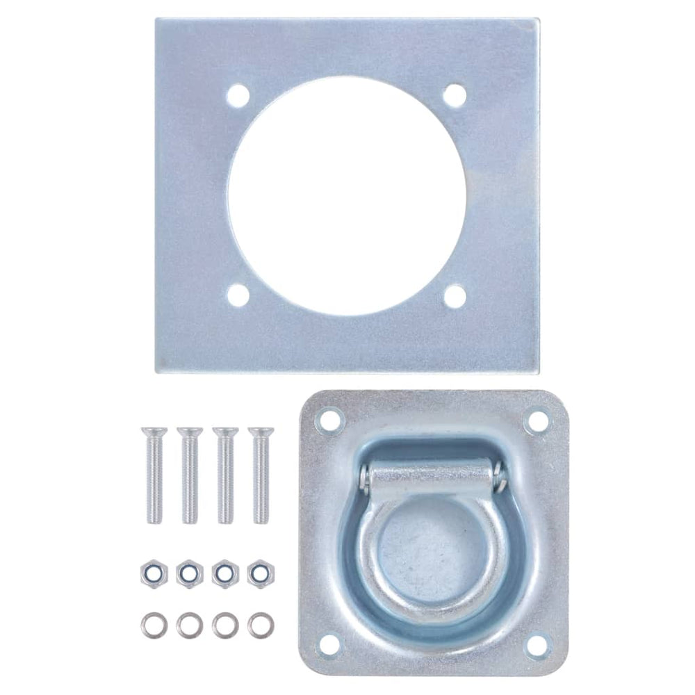 Vidaxl mounting rings for trailer 2000 kg galvanized steel 6 pcs