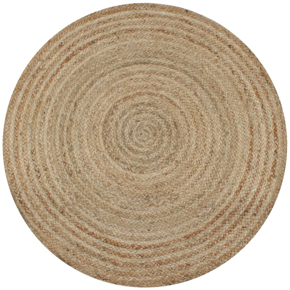 Vidaxl rug round 150 cm braided jute