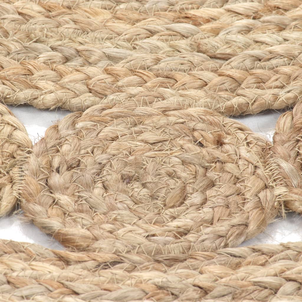Vidaxl design rug round 90 cm braided jute