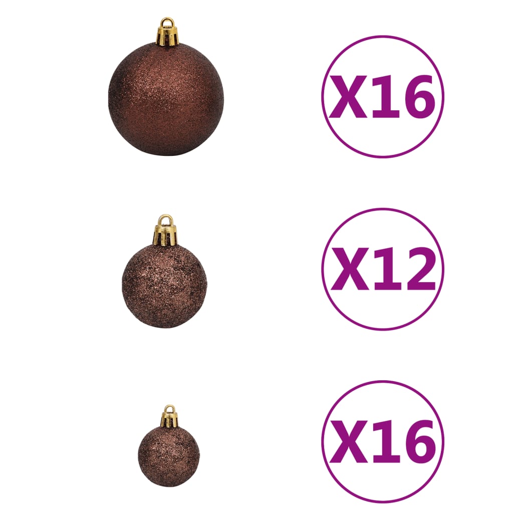 Vidaxl 100-piece Christmas bauble set 3 4 6 cm brown bronze color gold color