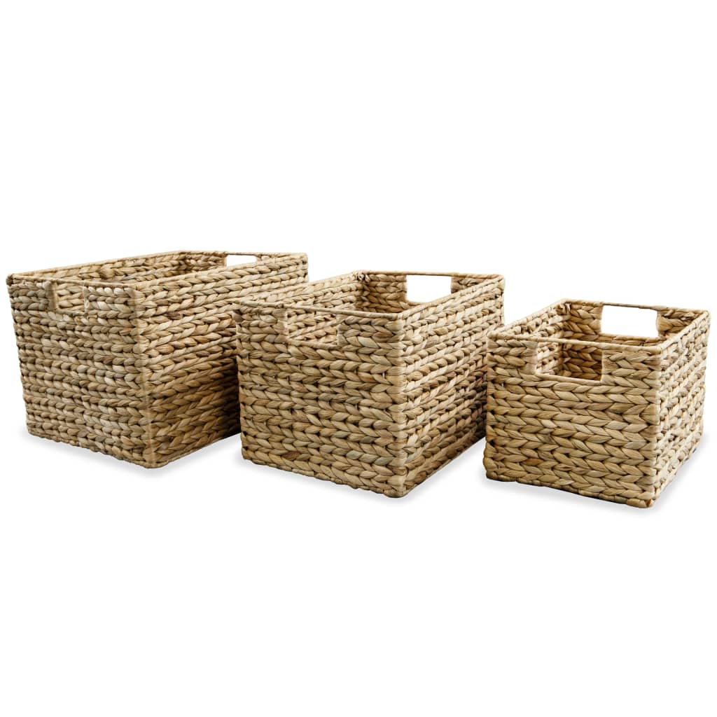Vidaxl water hyacinth storage basket set, 3 pieces