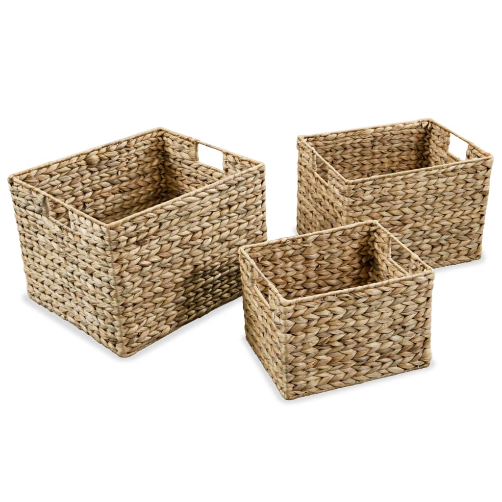 Vidaxl water hyacinth storage basket set, 3 pieces