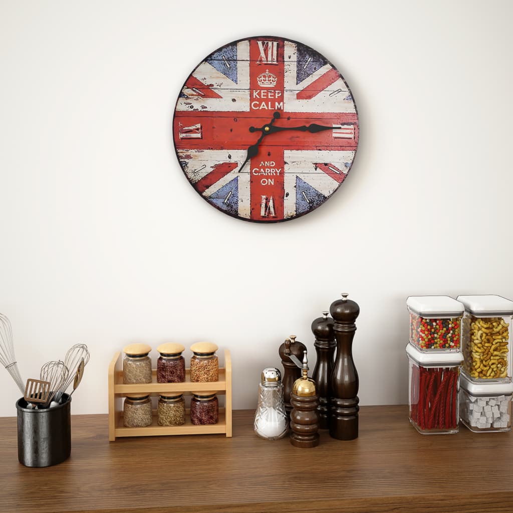 Vidaxl wall clock vintage style 30 cm uk