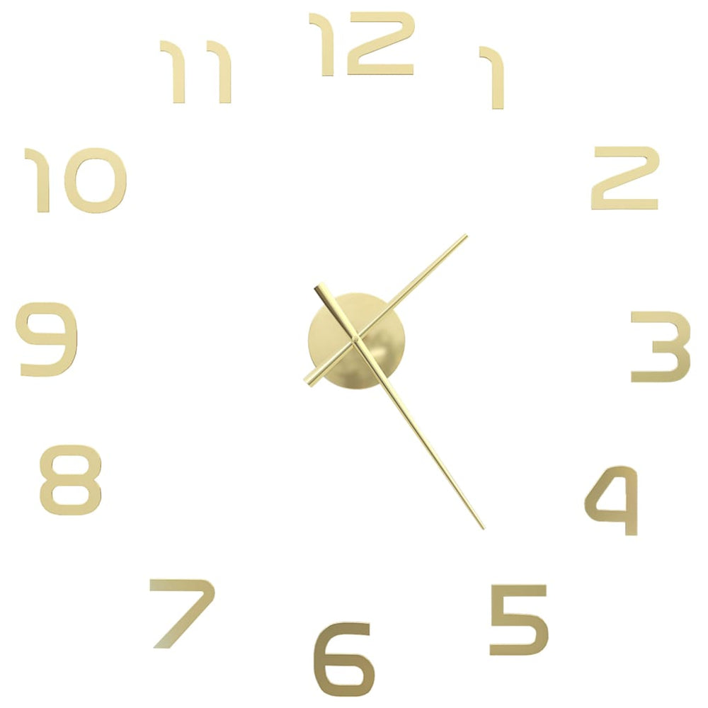 Vidaxl 3D Wall Clock 100cm XXL Modern Gold Color
