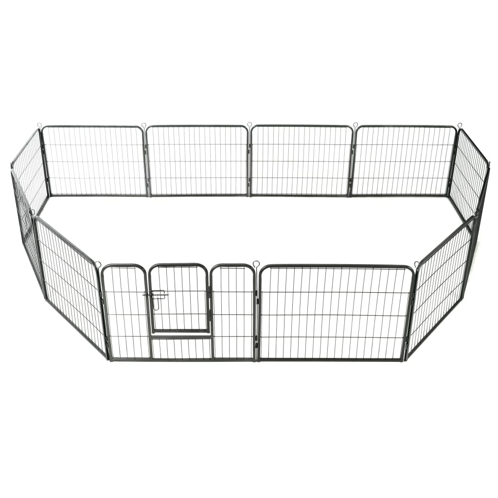 Vidaxl Hond lafen mat 12 Panelen 80x6 cm Stol schwaarz