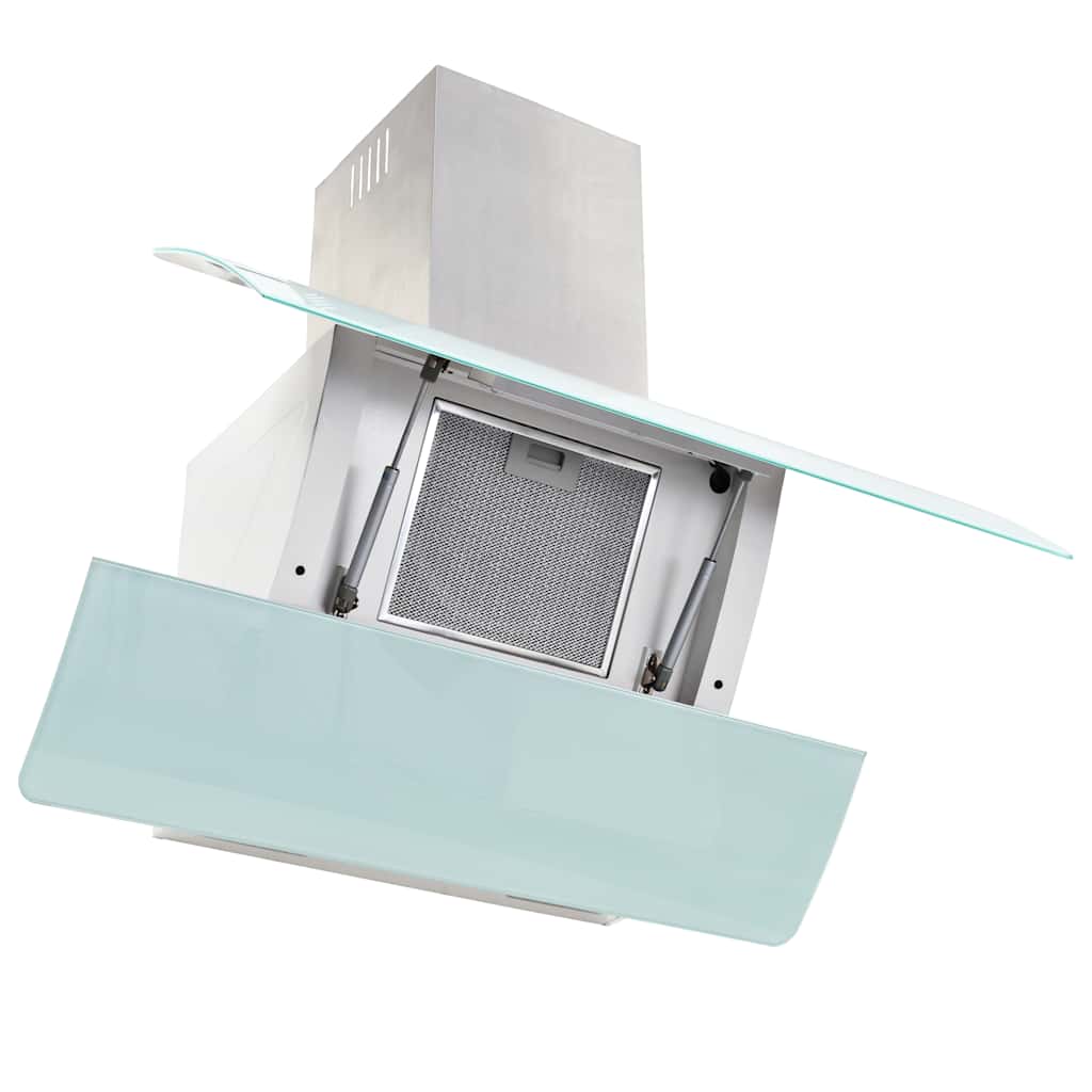 Vidaxl wandafzuigkap 756 m³ u 90 cm roestvrij staal wit