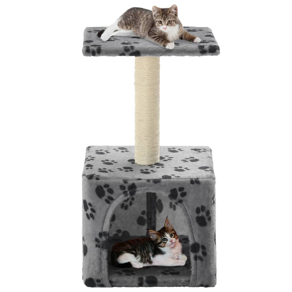 Vidaxl Cat Grakeding Post con sisal graffiaggio post 55 cm pootprints grigio