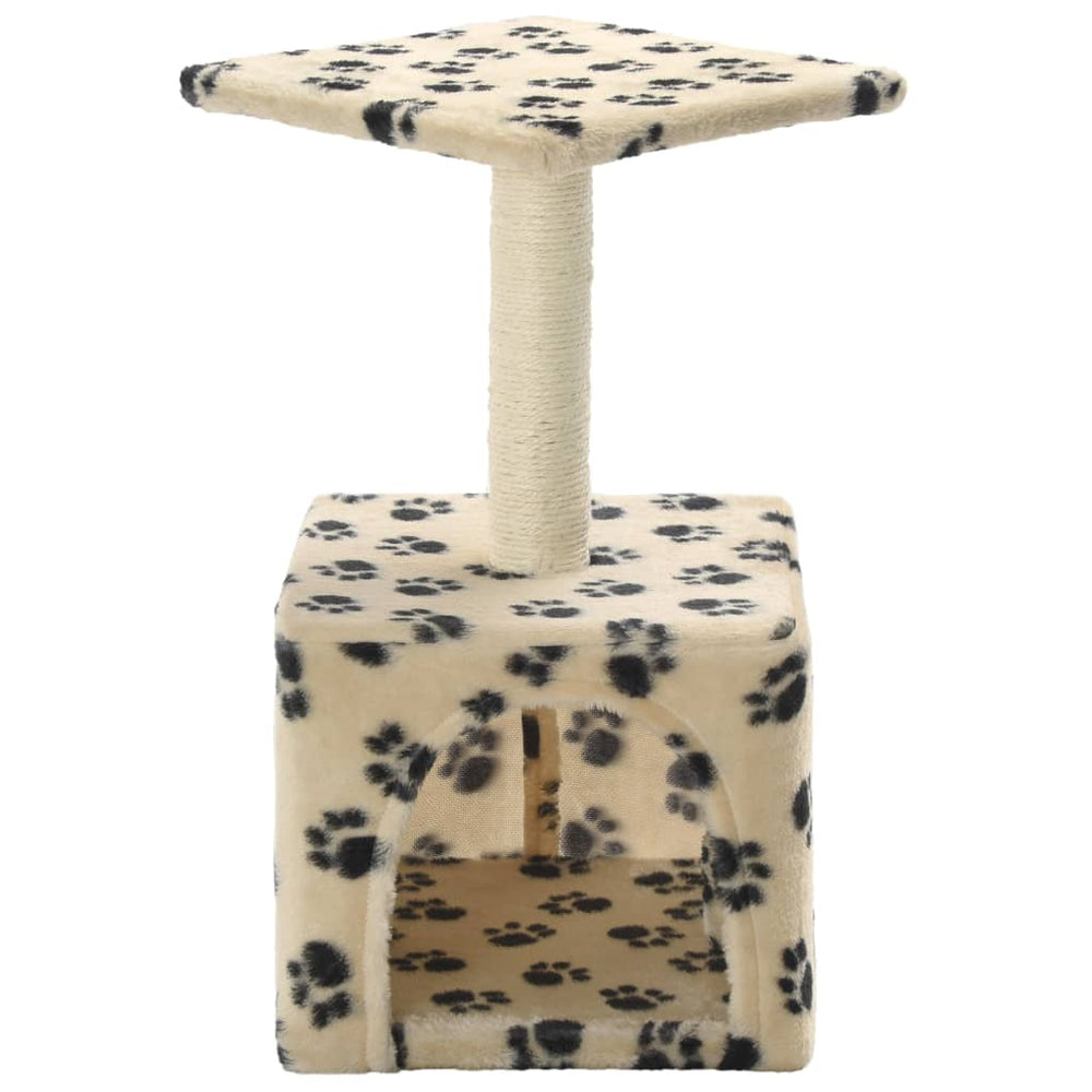 Vidaxl -Katzenkratzerpfosten mit Schwesternkratzer nach 55 cm Pootprint Beige