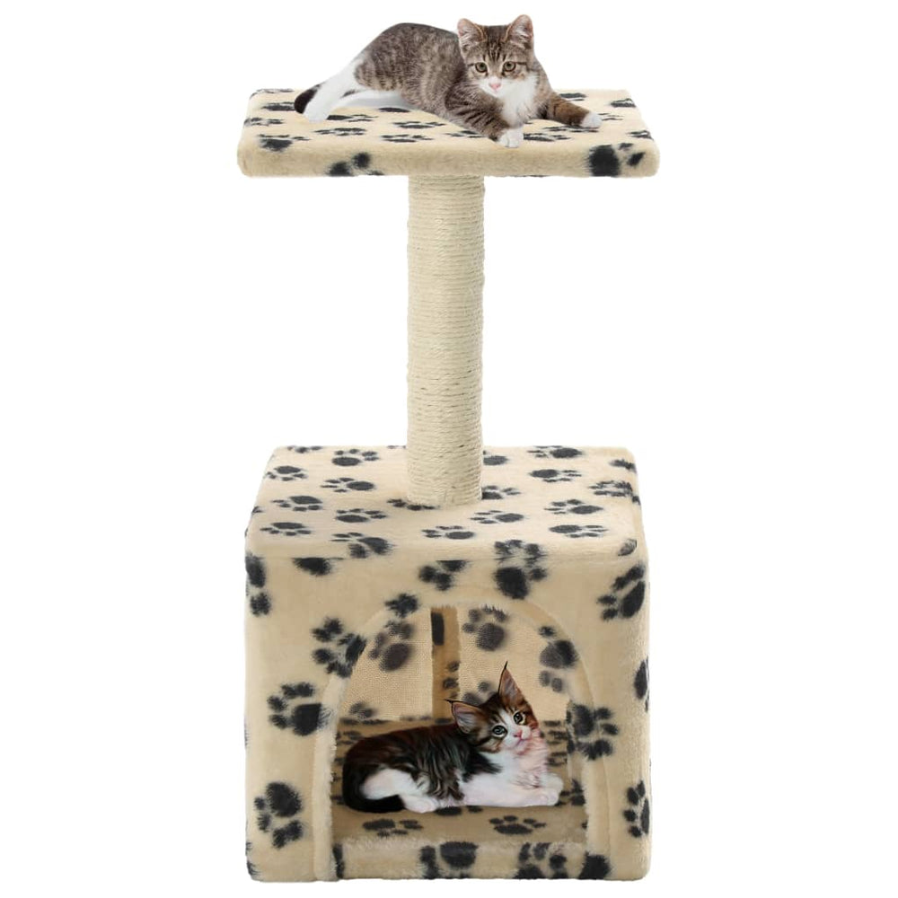 Vidaxl -Katzenkratzerpfosten mit Schwesternkratzer nach 55 cm Pootprint Beige