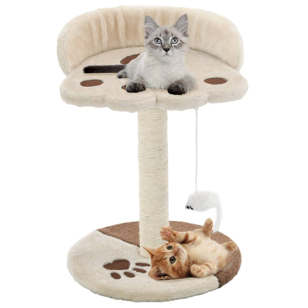 Vidaxl -Katzenkratzerpfosten mit Sisal -Kratzer nach 40 cm Beige und braun