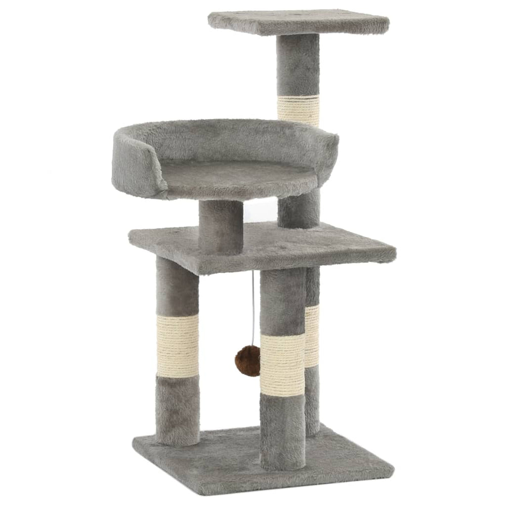 Vidaxl -Katzenkratzerpfosten mit Sisal -Kratzerpfosten 65 cm grau