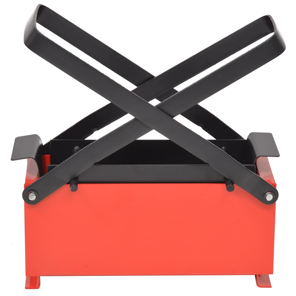 Vidaxl Briquette Press para papel 34x14x14 cm de acero negro y rojo