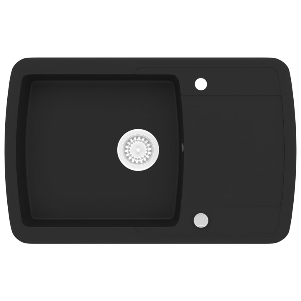 Vidaxl Sind Single Bowl of Granite Black