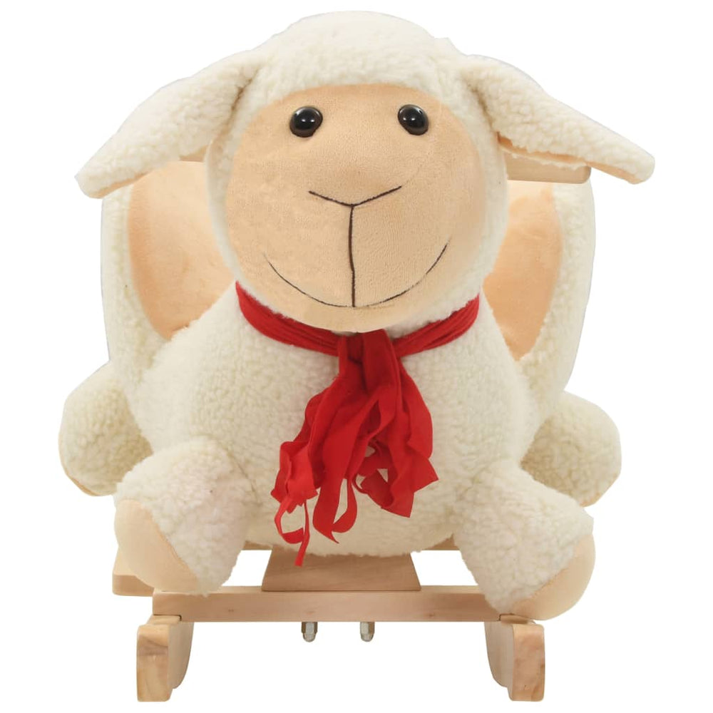 Vidaxl rocking horse sheep with backrest 60x32x50 cm plush white